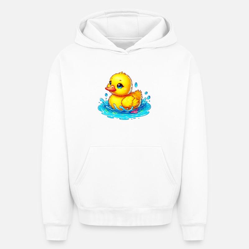 Caneton Canard Canard - Sweat à capuche unisexe oversize épais SPREAD - blanc