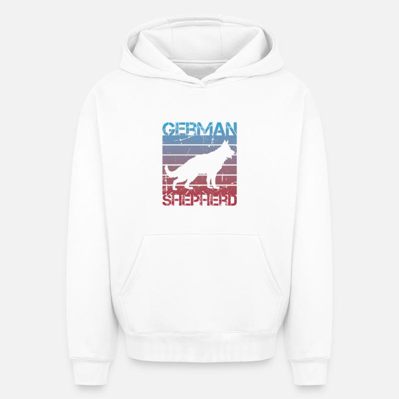 Chien de berger - Sweat à capuche unisexe oversize épais SPREAD - blanc
