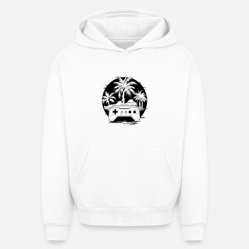 Jeu - Sweat à capuche unisexe oversize épais SPREAD - blanc
