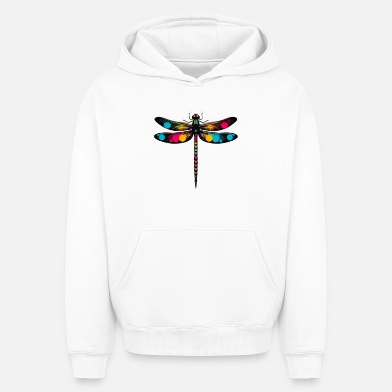 Libellule - Sweat à capuche unisexe oversize épais SPREAD - blanc