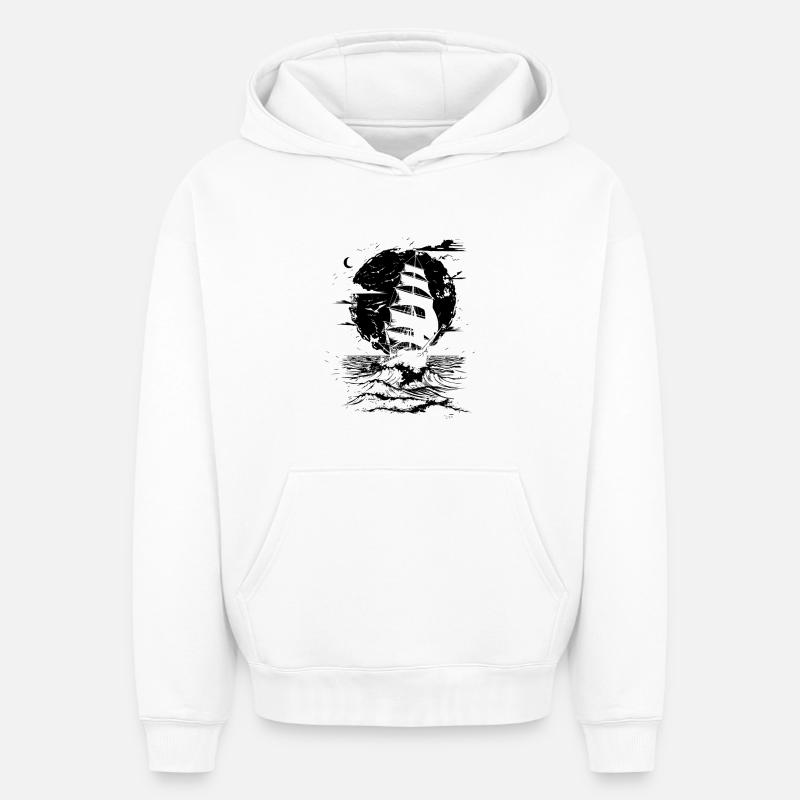 Voile - Sweat à capuche unisexe oversize épais SPREAD - blanc