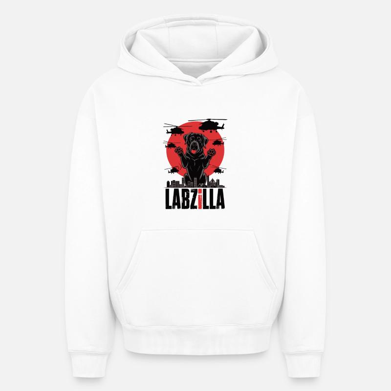 Labzilla - Sweat à capuche unisexe oversize épais SPREAD - blanc
