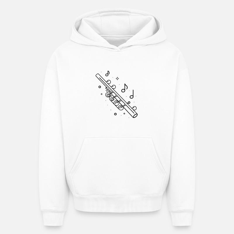 Musique de flûte - Sweat à capuche unisexe oversize épais SPREAD - blanc