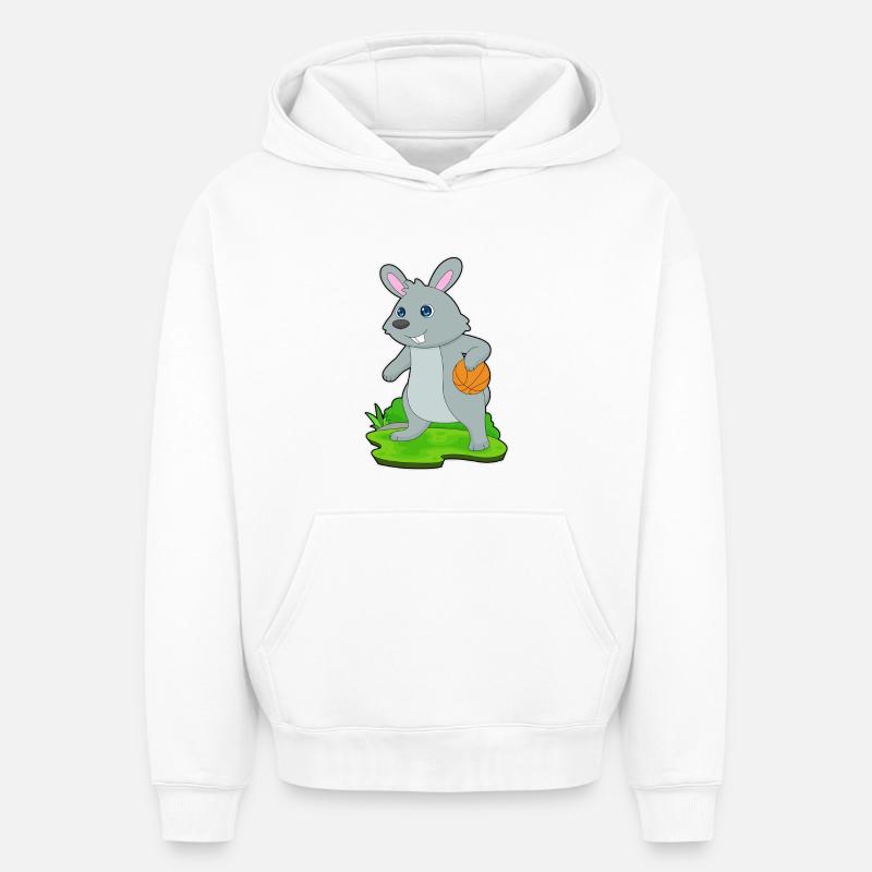 Bunny Basketteur Basketteur - Sweat à capuche unisexe oversize épais SPREAD - blanc