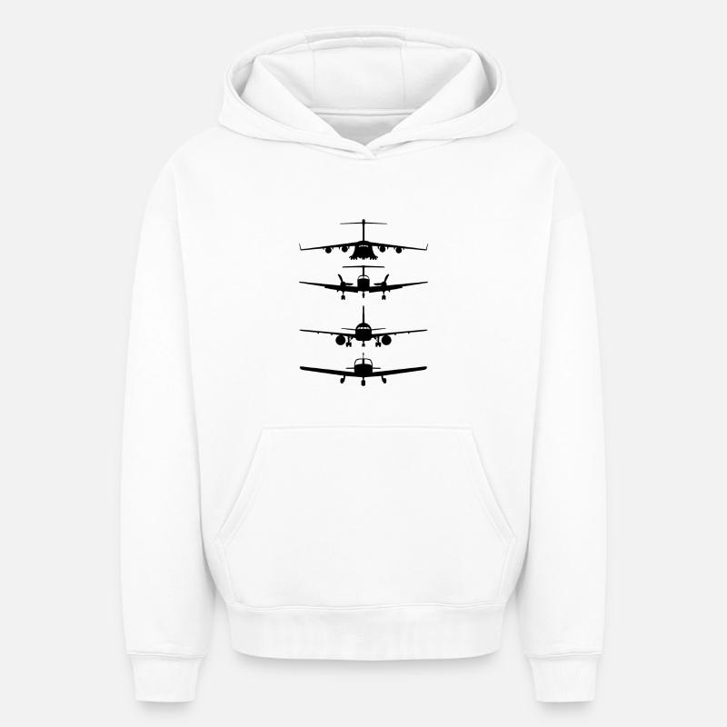Avions - Sweat à capuche unisexe oversize épais SPREAD - blanc