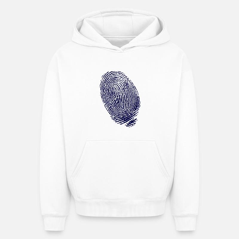 EMPREINTE DIGITALE - Sweat à capuche unisexe oversize épais SPREAD - blanc