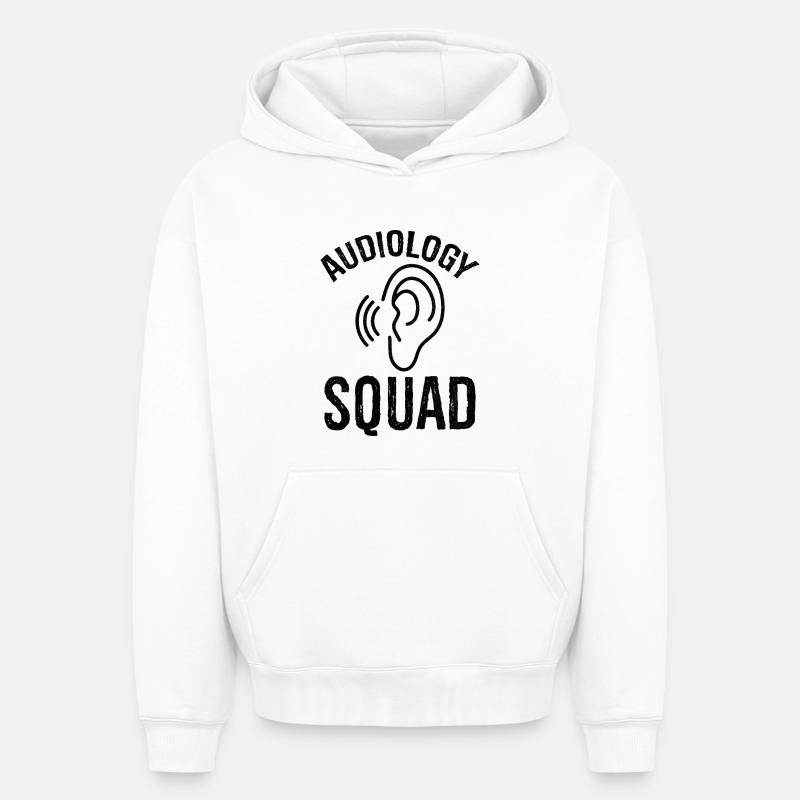 Escouade d’audiologie - Sweat à capuche unisexe oversize épais SPREAD - blanc