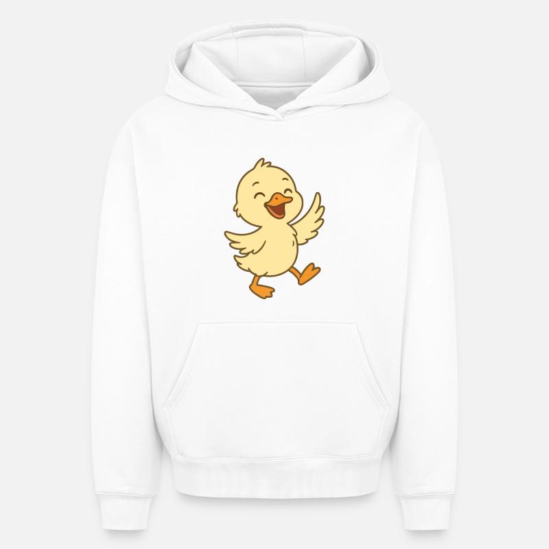 Oisons heureux - Sweat à capuche unisexe oversize épais SPREAD - blanc