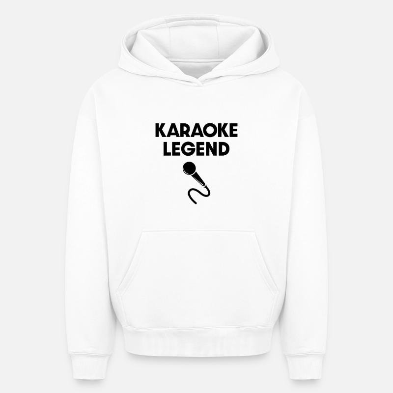 Légende du karaoké - Sweat à capuche unisexe oversize épais SPREAD - blanc