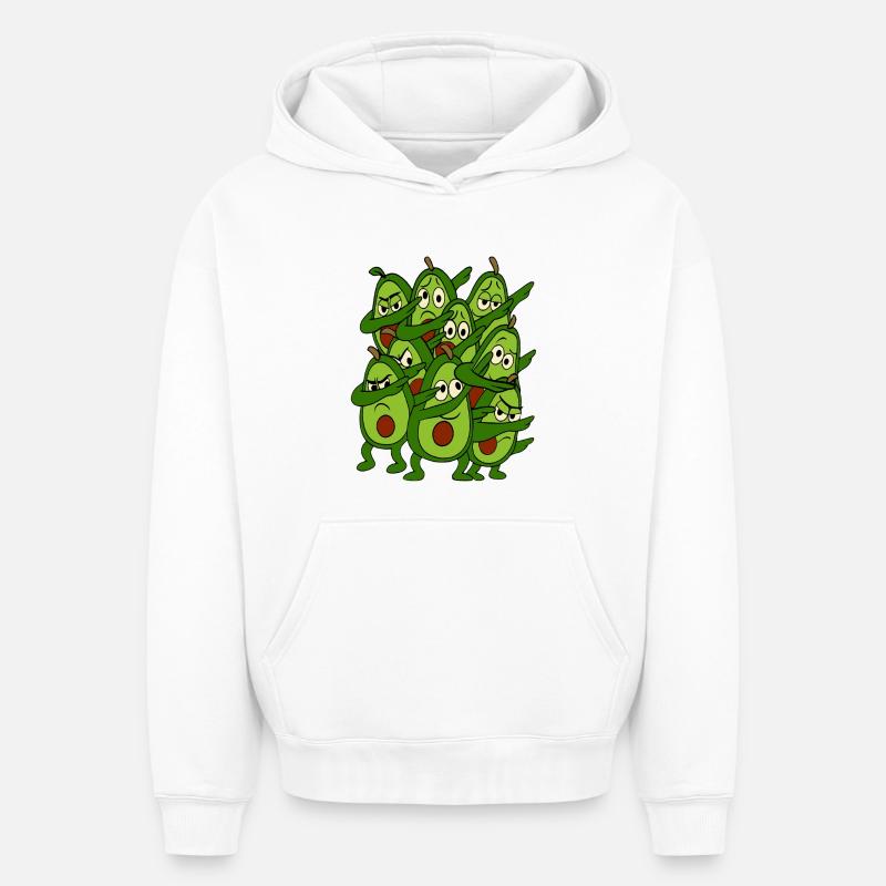 Dabbing Dancing Avocats - Sweat à capuche unisexe oversize épais SPREAD - blanc