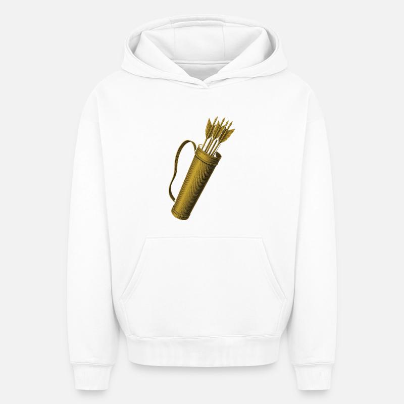 Bogenschießen Bogen Pfeil Köcher Bogenschütze - Oversized Heavyweight Unisex Hoodie - Weiß