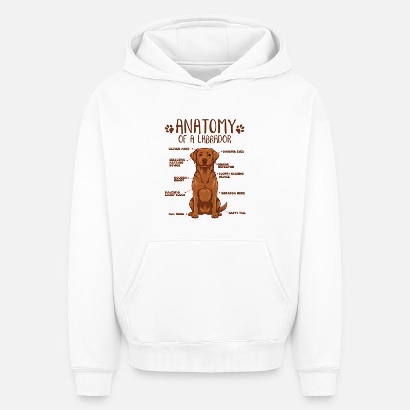 Anatomie eines Fox Red Labradors - Oversized Heavyweight Unisex Hoodie - Weiß