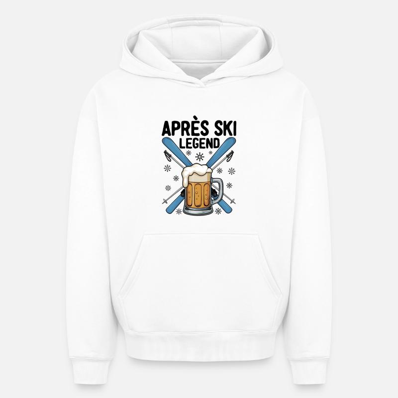 Légende de l’après-ski - Sweat à capuche unisexe oversize épais SPREAD - blanc