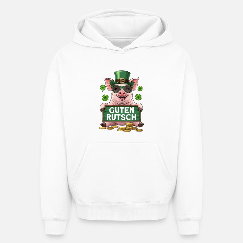 Bonne Année - Sweat à capuche unisexe oversize épais SPREAD - blanc