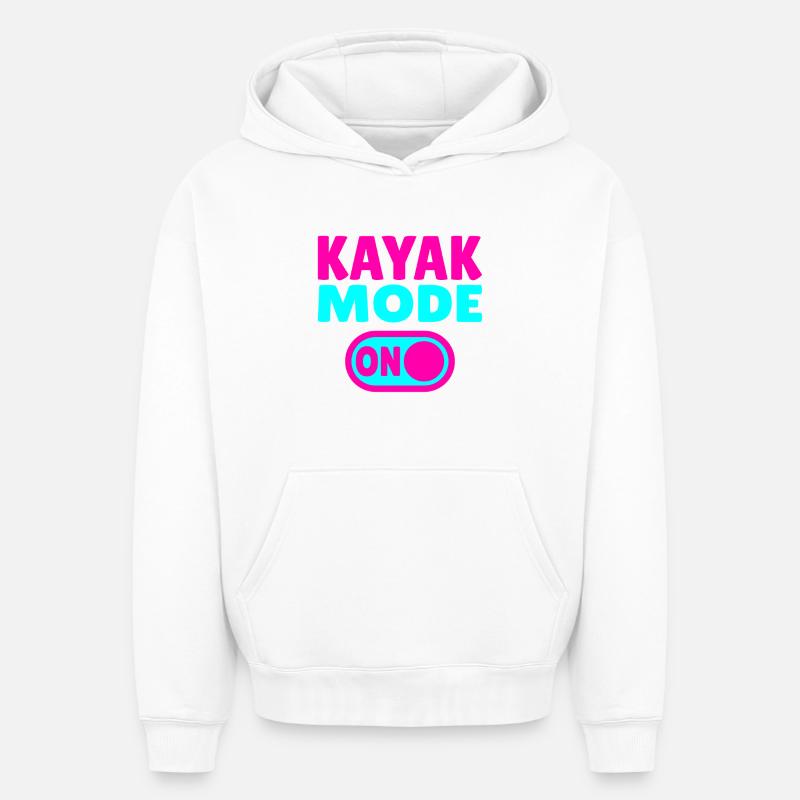 Mode kayak activé - Sweat à capuche unisexe oversize épais SPREAD - blanc