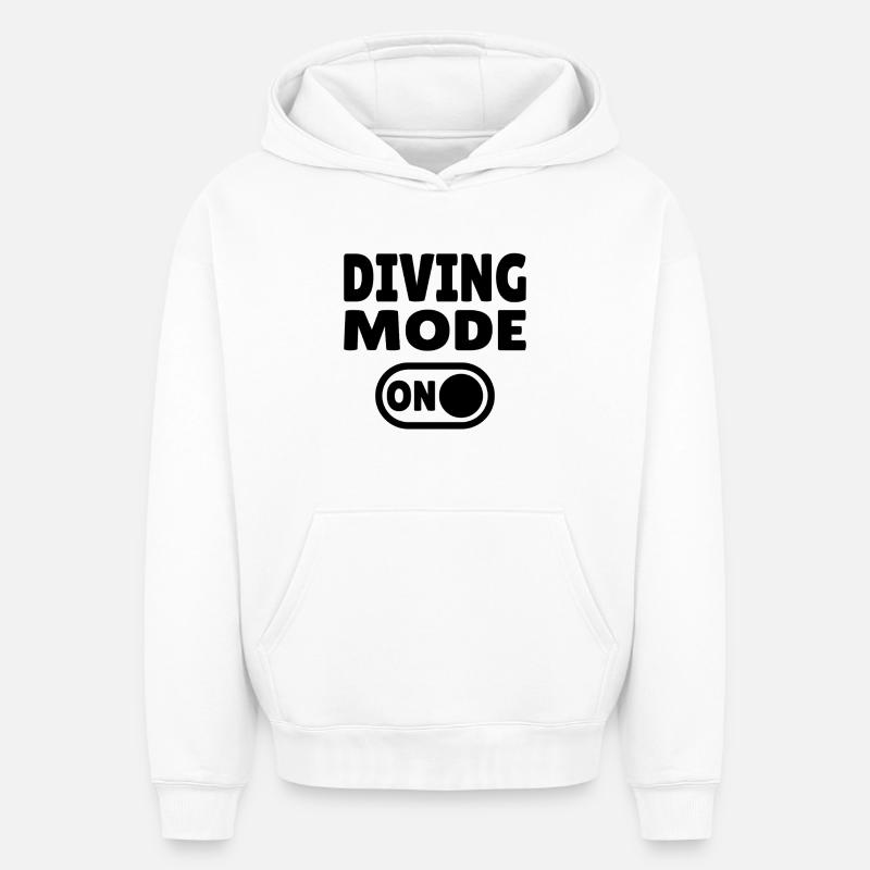 Mode plongée activé – Tauchen - Sweat à capuche unisexe oversize épais SPREAD - blanc