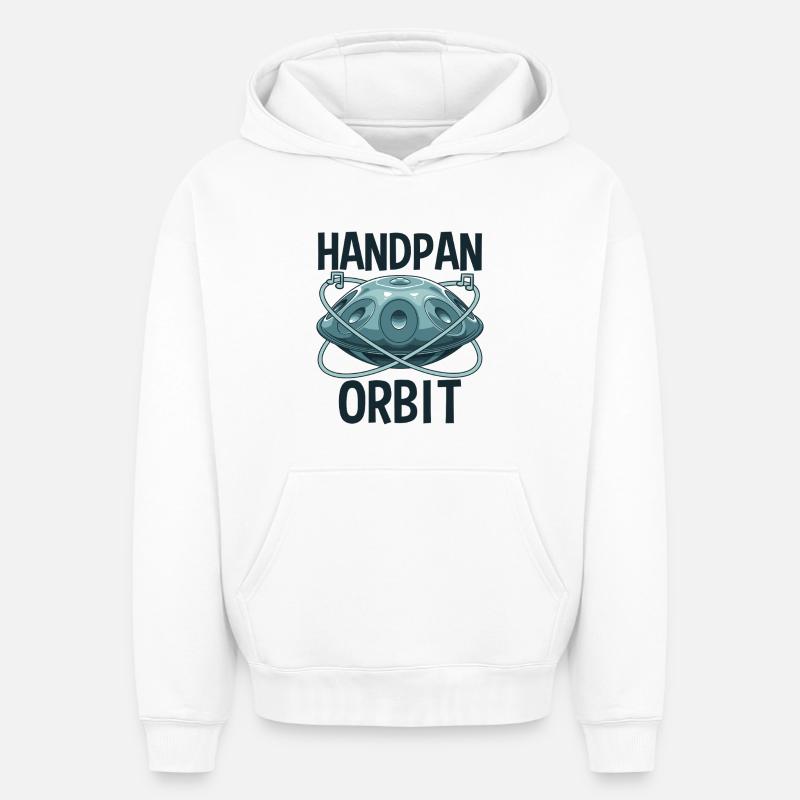 Orbite Handpan - Sweat à capuche unisexe oversize épais SPREAD - blanc