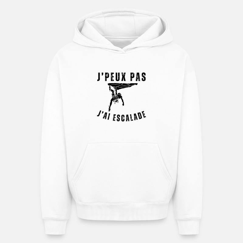 j'peux pas j'ai escalade - Sweat à capuche unisexe oversize épais SPREAD - blanc