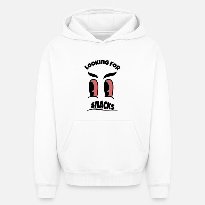 À la recherche de snacks - Sweat à capuche unisexe oversize épais SPREAD - blanc