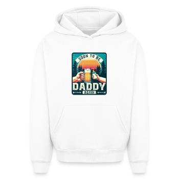Papa à nouveau, futur papa, futur père - Sweat à capuche unisexe oversize épais SPREAD - blanc - Devant - AI Model Female 172 dark (172cm) & AI Model Male 185 light (185cm)