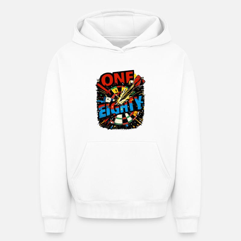 Dart One Eighty - Oversized Heavyweight Unisex Hoodie - Weiß