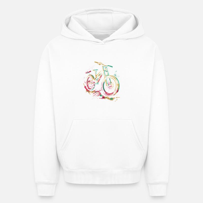 VTT rétro - Sweat à capuche unisexe oversize épais SPREAD - blanc