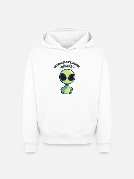 intergalaktischer gamer alien zocken - Oversized Heavyweight Unisex Hoodie - Weiß