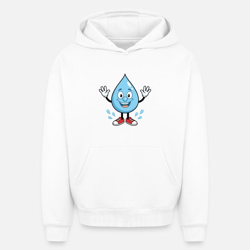 Fröhlicher Wassertropfen mit Sneakers - Oversized Heavyweight Unisex Hoodie - Weiß