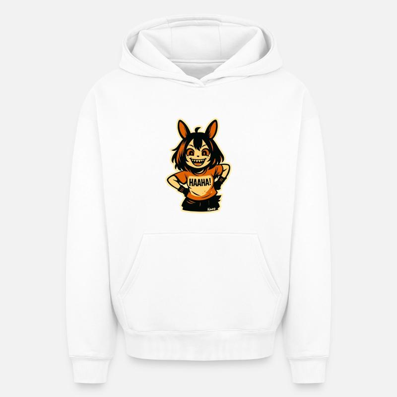 Mitternachts-Schalk-Wolfs-Sprite - Oversized Heavyweight Unisex Hoodie - Weiß