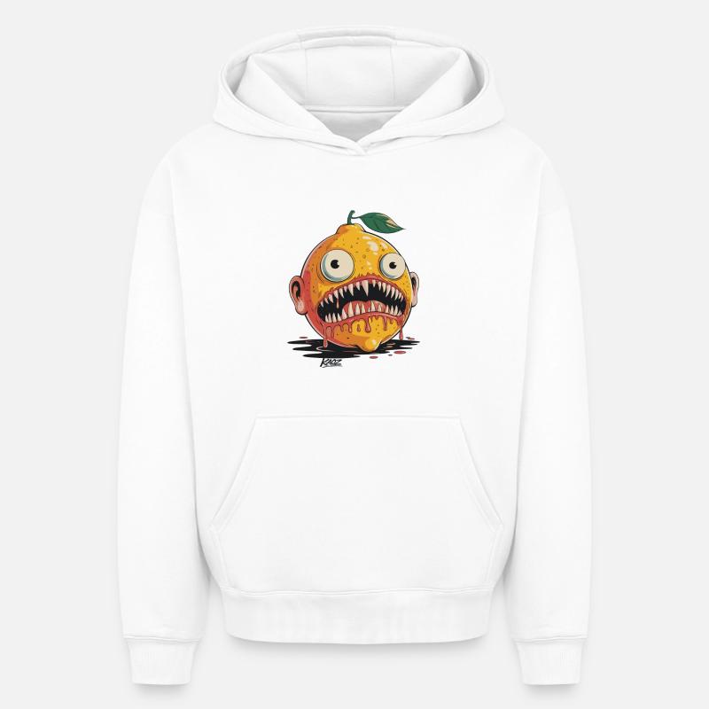 Monstre des Agrumes du Cauchemar - Sweat à capuche unisexe oversize épais SPREAD - blanc