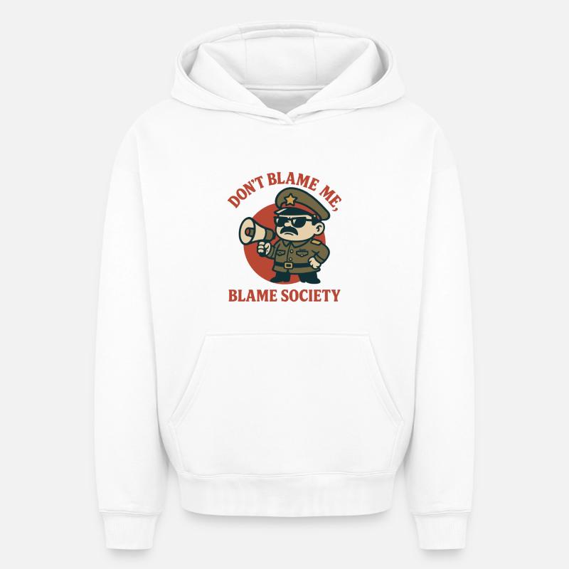 Ne m’en veux pas, shérif - Sweat à capuche unisexe oversize épais SPREAD - blanc