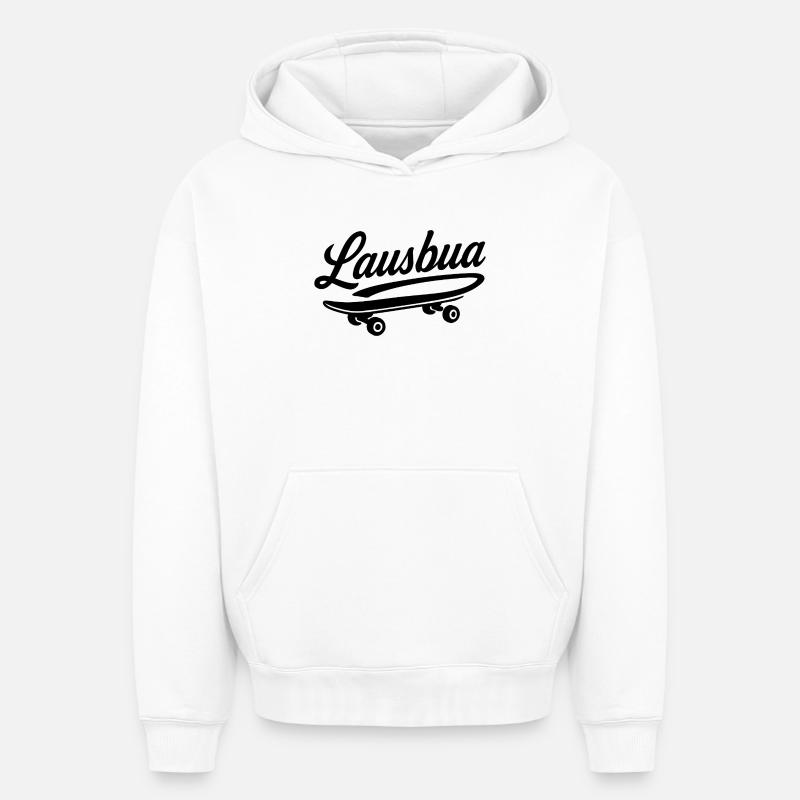 Lausbua - Sweat à capuche unisexe oversize épais SPREAD - blanc