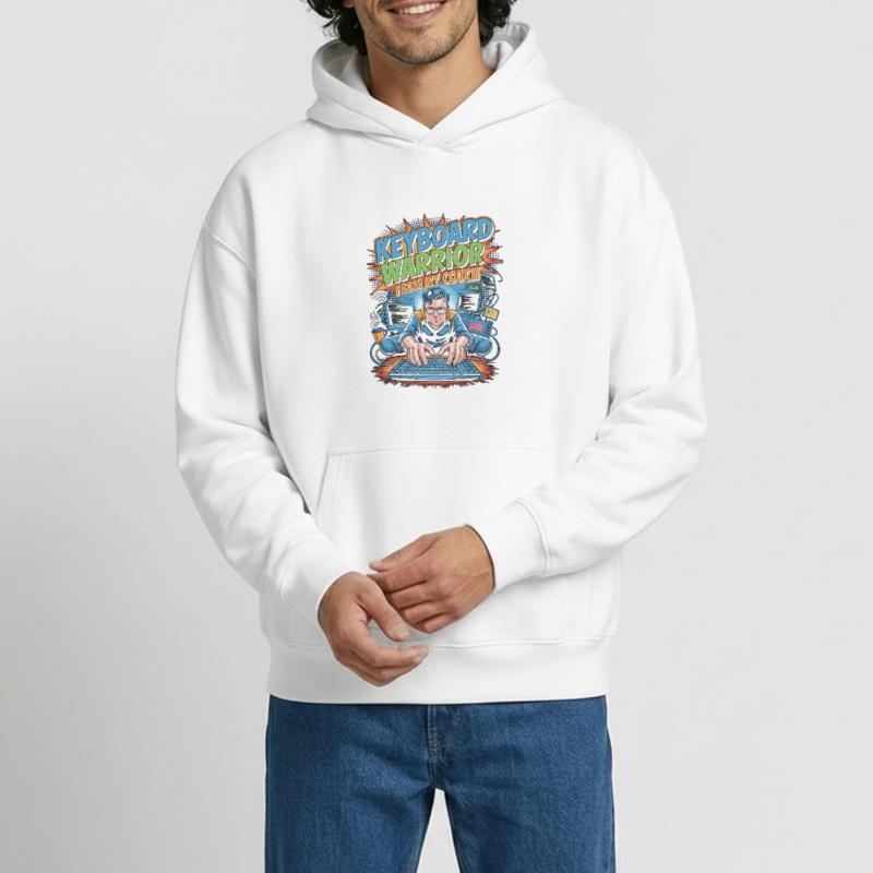 Remote Developer Keyboard Warrior Remote Coder Oversized Heavyweight Unisex Hoodie