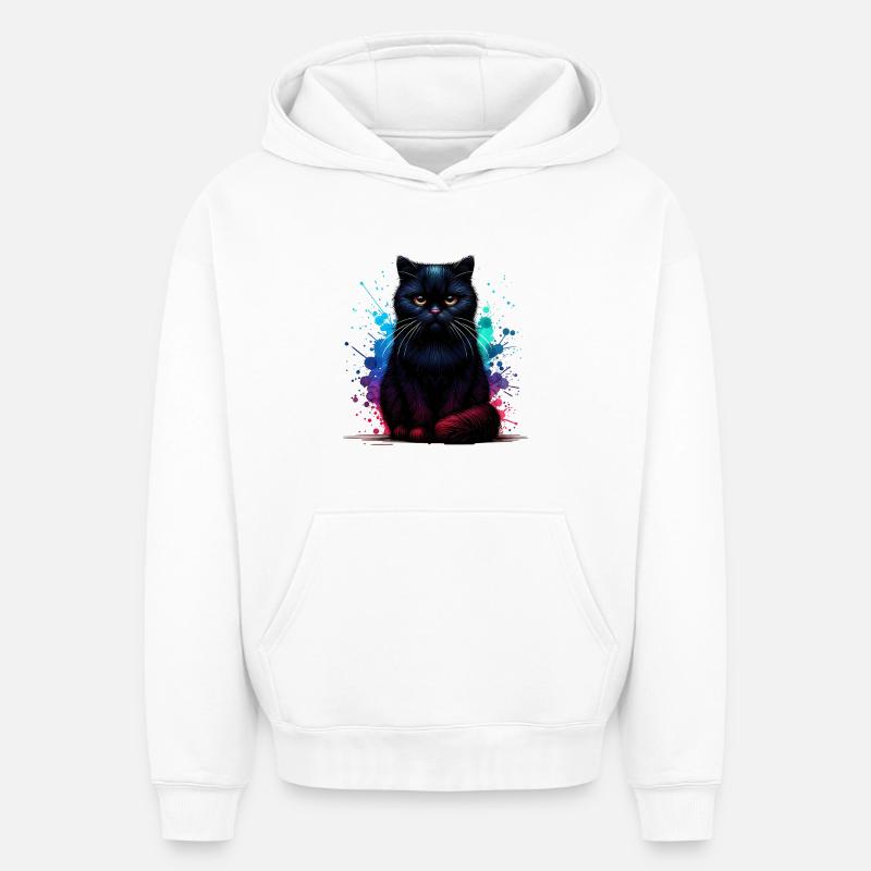 Cadeau du Chat Noir - Sweat à capuche unisexe oversize épais SPREAD - blanc