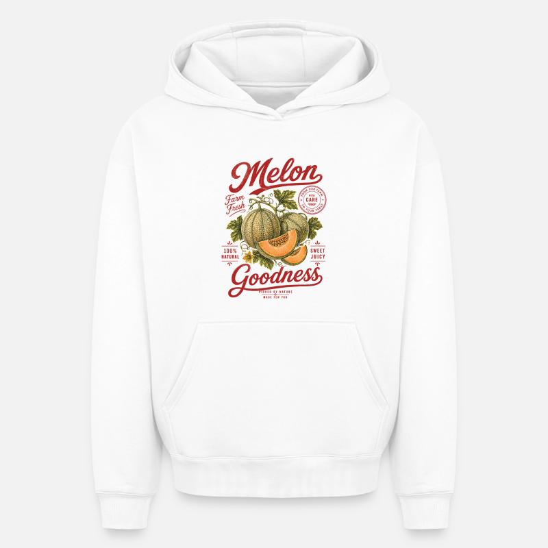 T-shirt Melone Melon Goodness - Sweat à capuche unisexe oversize épais SPREAD - blanc