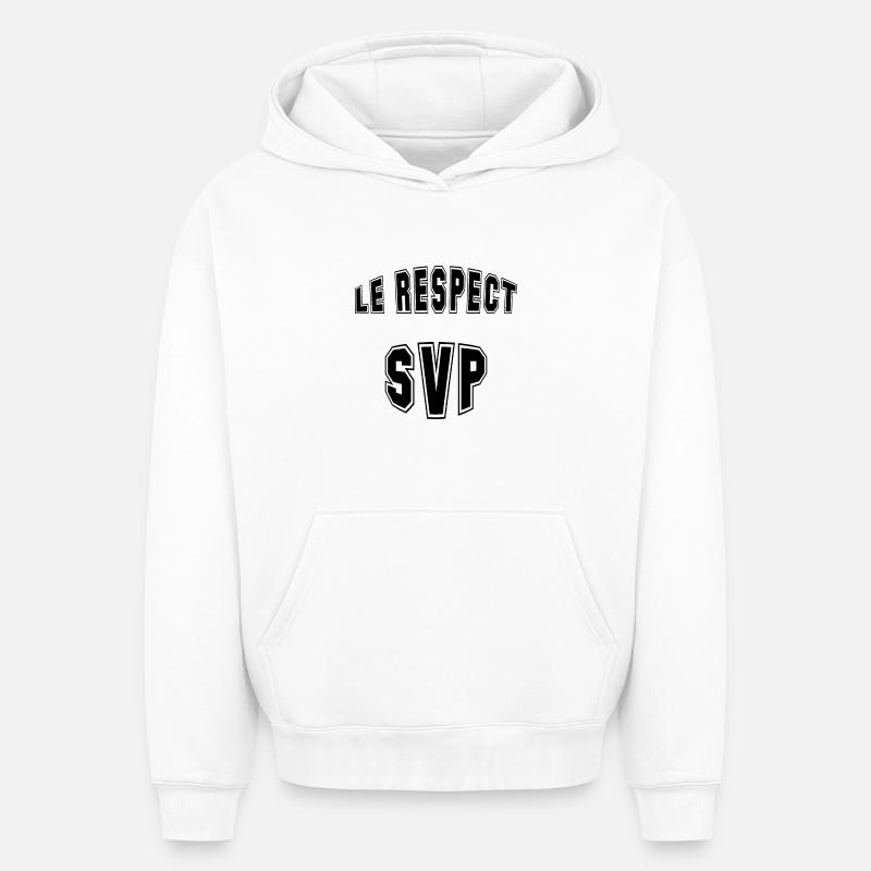 les respect - Sweat à capuche unisexe oversize épais SPREAD - blanc