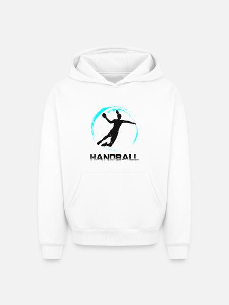 Handball - Sweat à capuche unisexe oversize épais SPREAD - blanc
