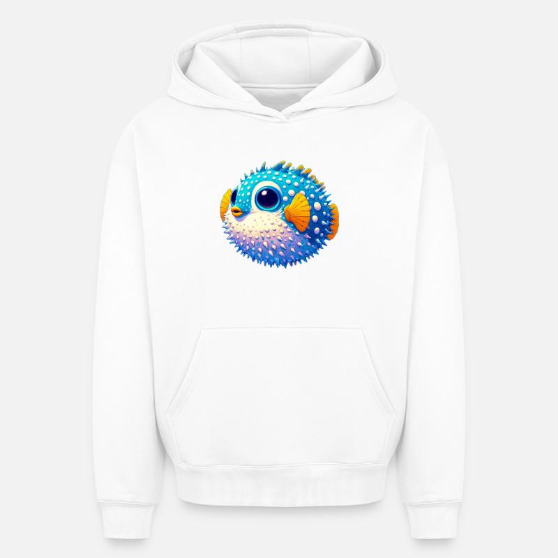 Blowfish - Sweat à capuche unisexe oversize épais SPREAD - blanc