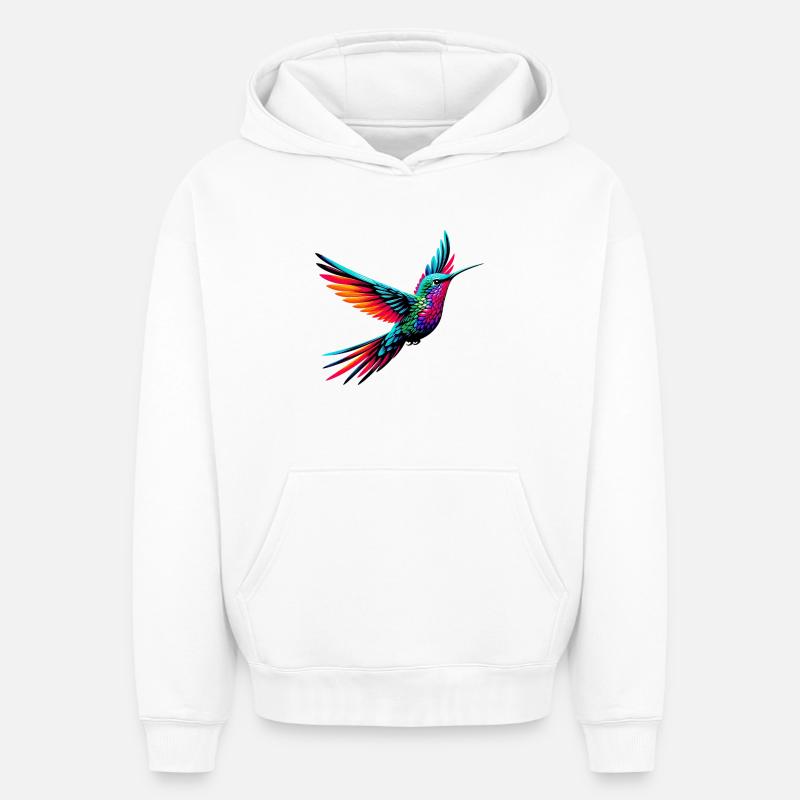 Colibri - Sweat à capuche unisexe oversize épais SPREAD - blanc