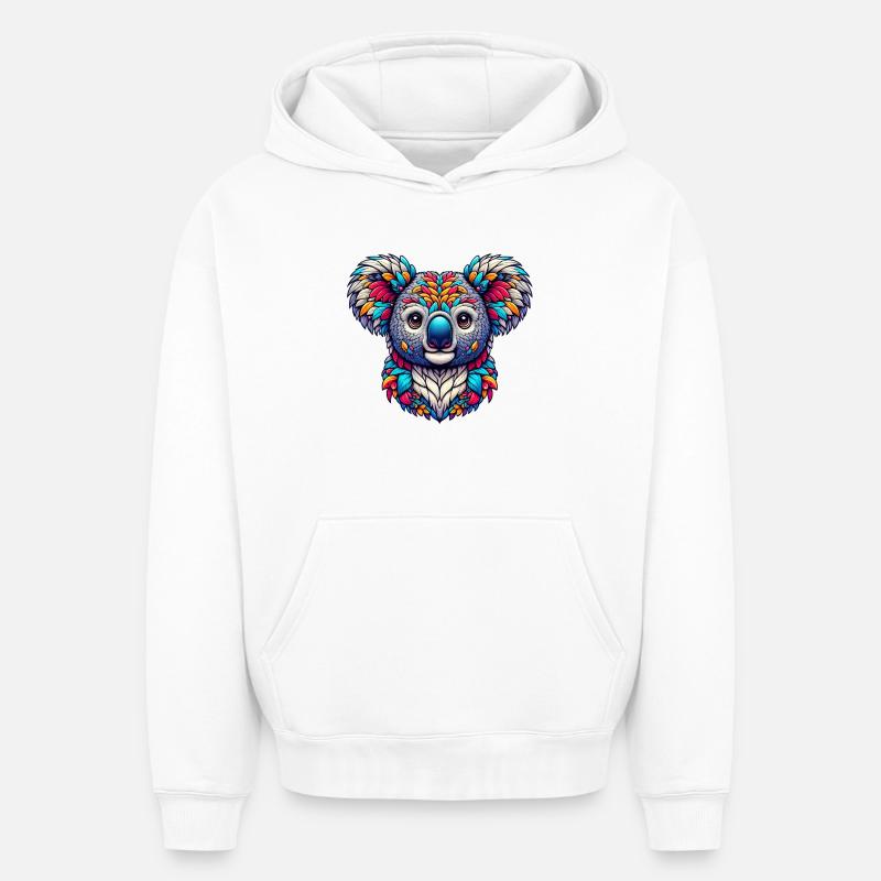 Koala - Sweat à capuche unisexe oversize épais SPREAD - blanc