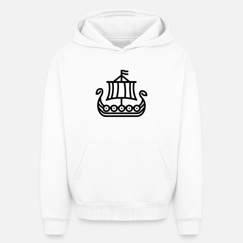 viking - Sweat à capuche unisexe oversize épais SPREAD - blanc