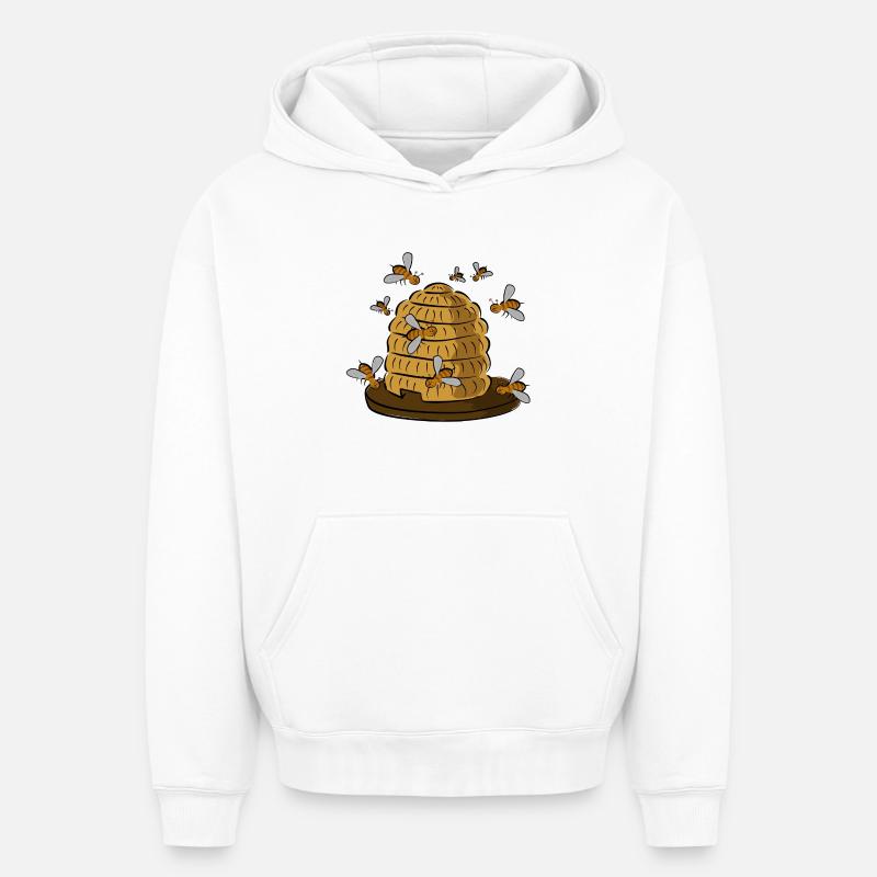 ruche - Sweat à capuche unisexe oversize épais SPREAD - blanc