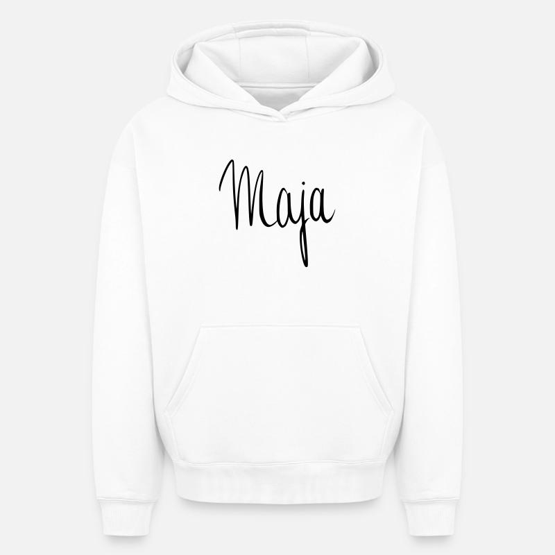 Maja - Sweat à capuche unisexe oversize épais SPREAD - blanc