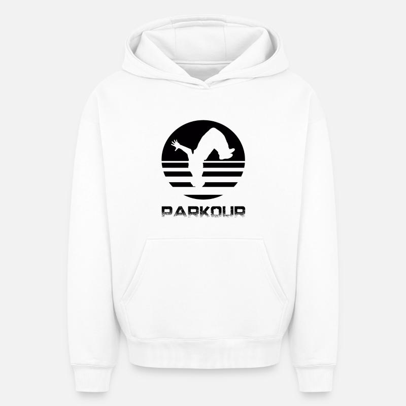 Parkour - Sweat à capuche unisexe oversize épais SPREAD - blanc