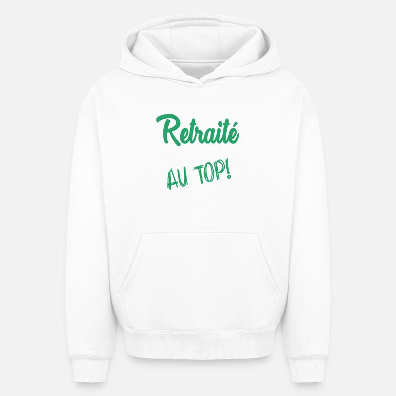 RETRAITE. RETRAITE. RETRAITEE - Sweat à capuche unisexe oversize épais SPREAD - blanc