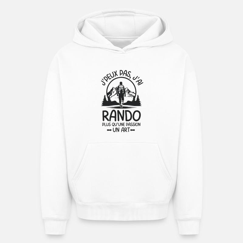 Randonnée Rando - Sweat à capuche unisexe oversize épais SPREAD - blanc