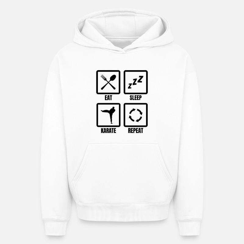 Karate Routine - Oversized Heavyweight Unisex Hoodie - Weiß