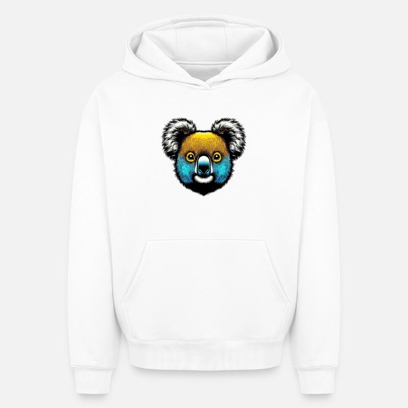 Koala - Sweat à capuche unisexe oversize épais SPREAD - blanc