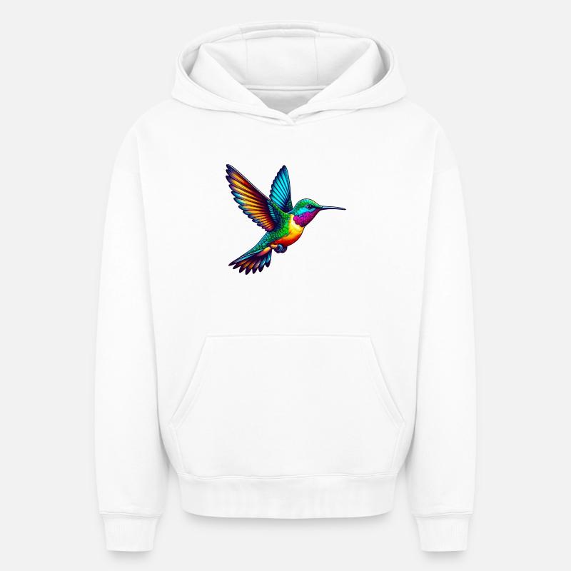 Colibri - Sweat à capuche unisexe oversize épais SPREAD - blanc