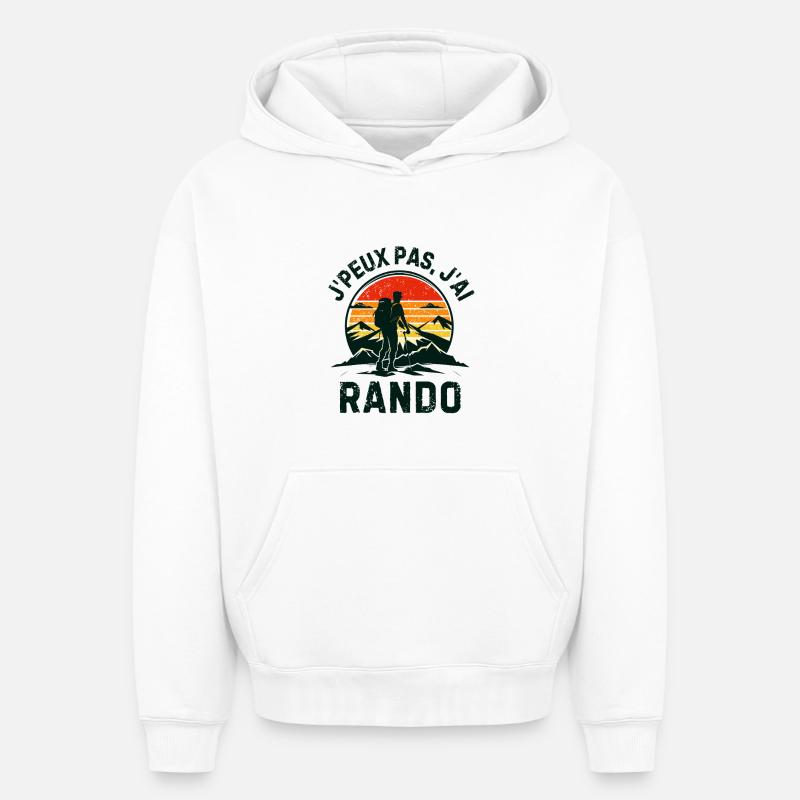 Rando randonne - Sweat à capuche unisexe oversize épais SPREAD - blanc